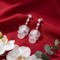 Korean Ethereal Frosted Petal Dangles : YUFSER328