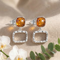 Korean Modern Amber Resin Geometric Drops : YUFSER332