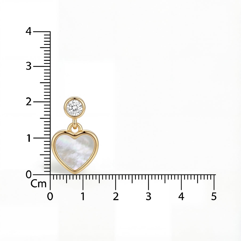 Korean Iridescent Heart Studs : YUFSER327