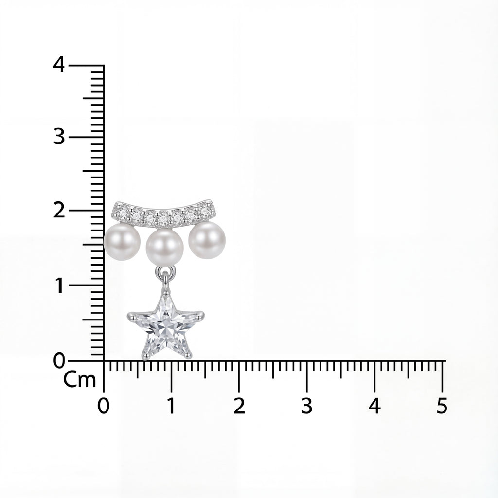 Korean Pearl Horizon Star Dangles : YUFSER333