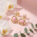 Korean Vintage Romance Pink Cabochon Drops : YUFSER345