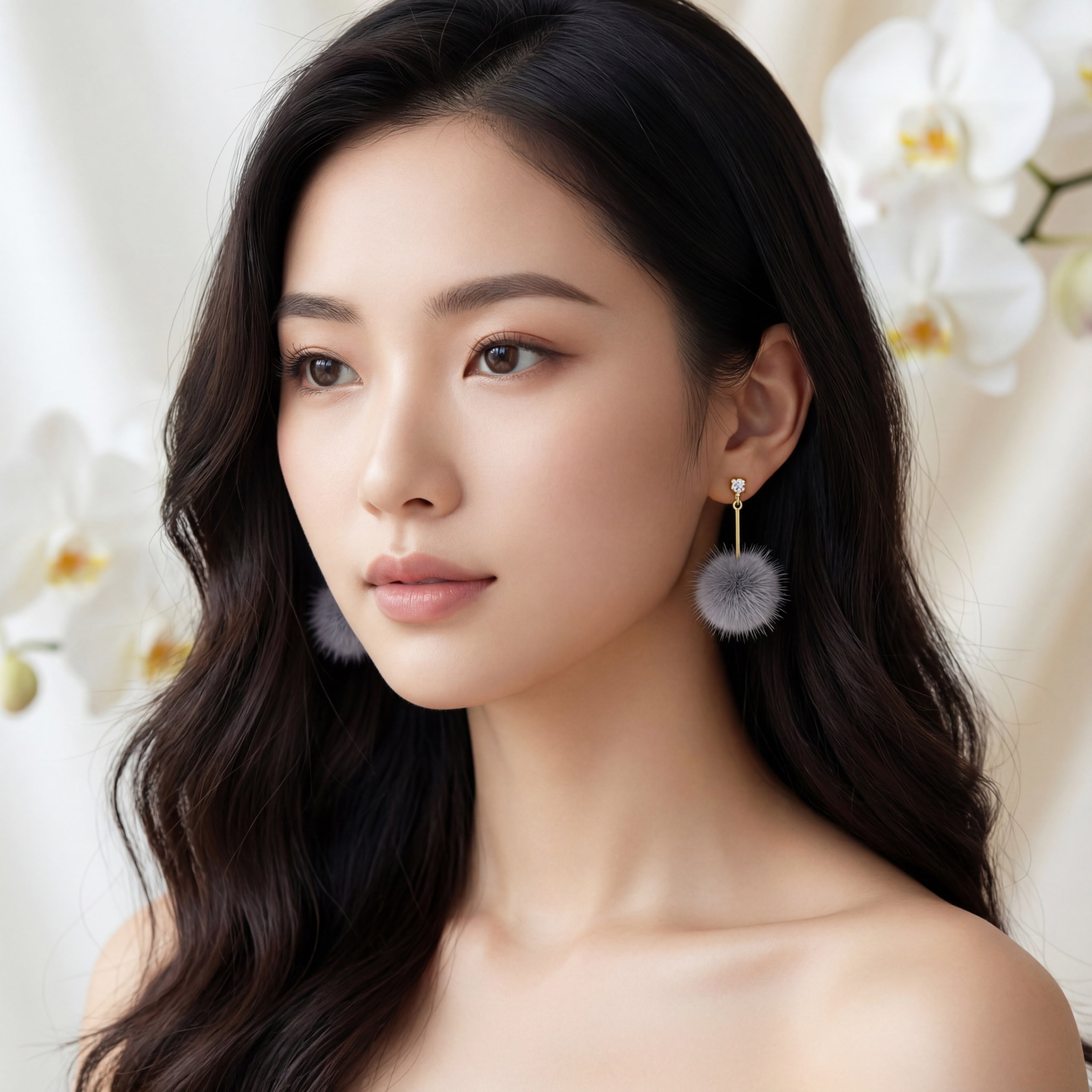 Korean Cloud Drop Earrings : YUFSER338