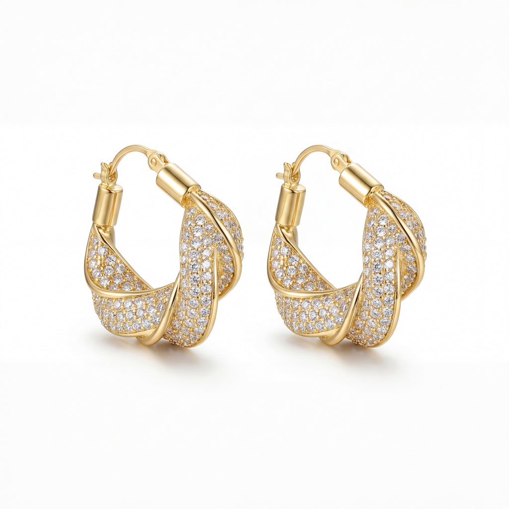 Korean The Textured Glamour Hoops : YUFSER395