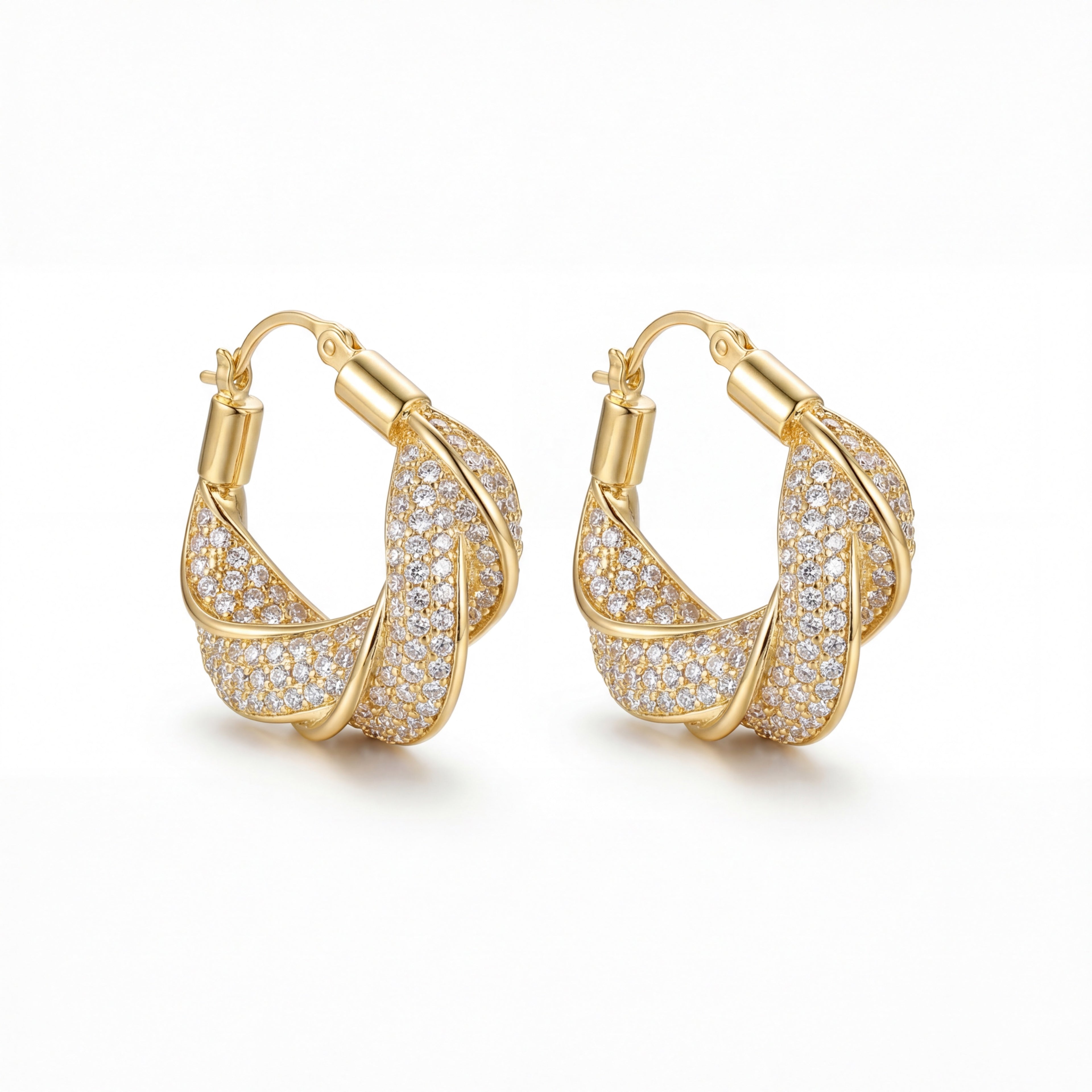 Korean The Textured Glamour Hoops : YUFSER395