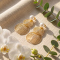 Korean Golden Shore Filigree Drops : YUFSER357