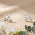 Korean Silver Fan Ginkgo Studs : YUFSER352