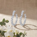 Korean Prism Edge Crystal Hoops : YUFSER351