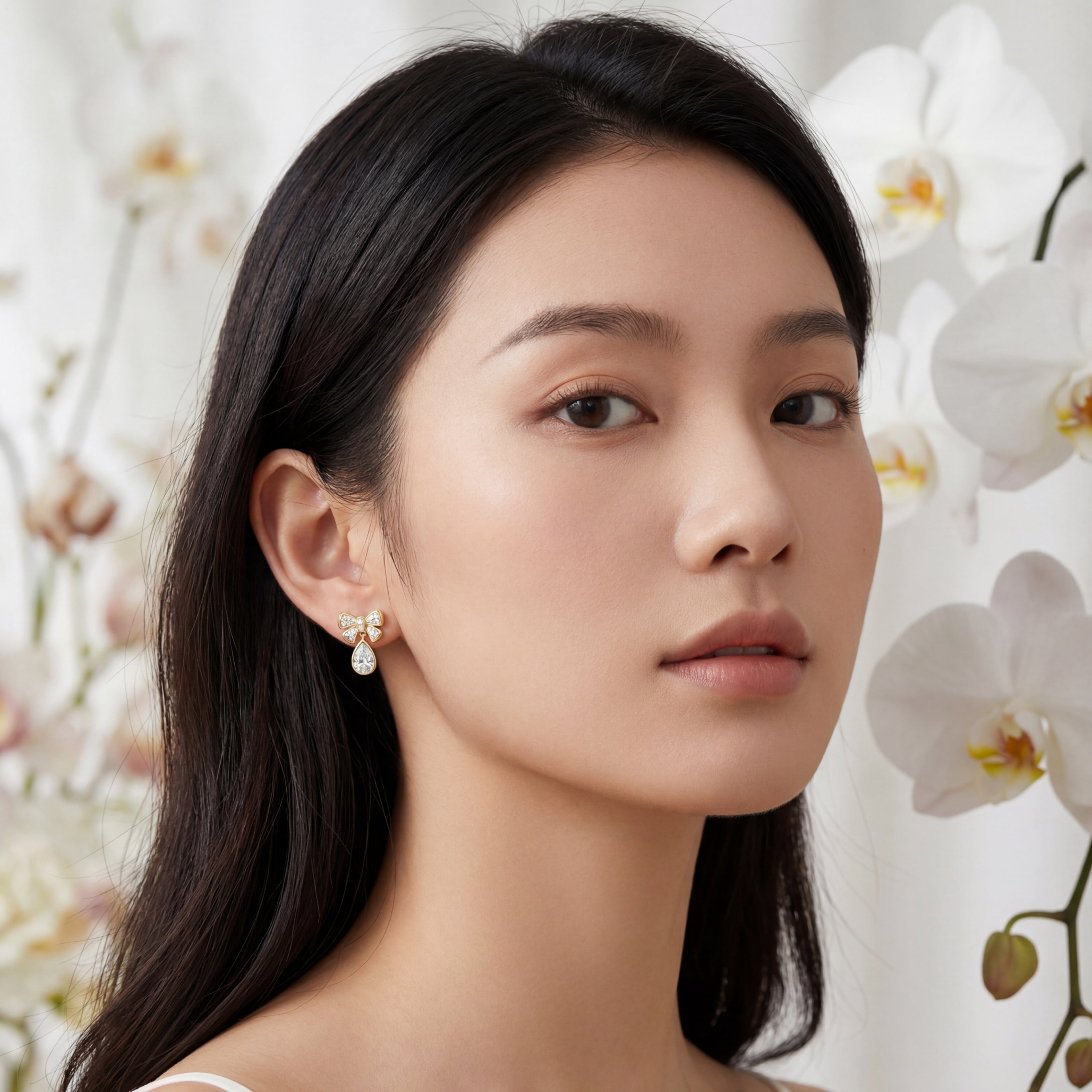 Korean Heirloom Ribbon Crystal Drops : YUFSER358