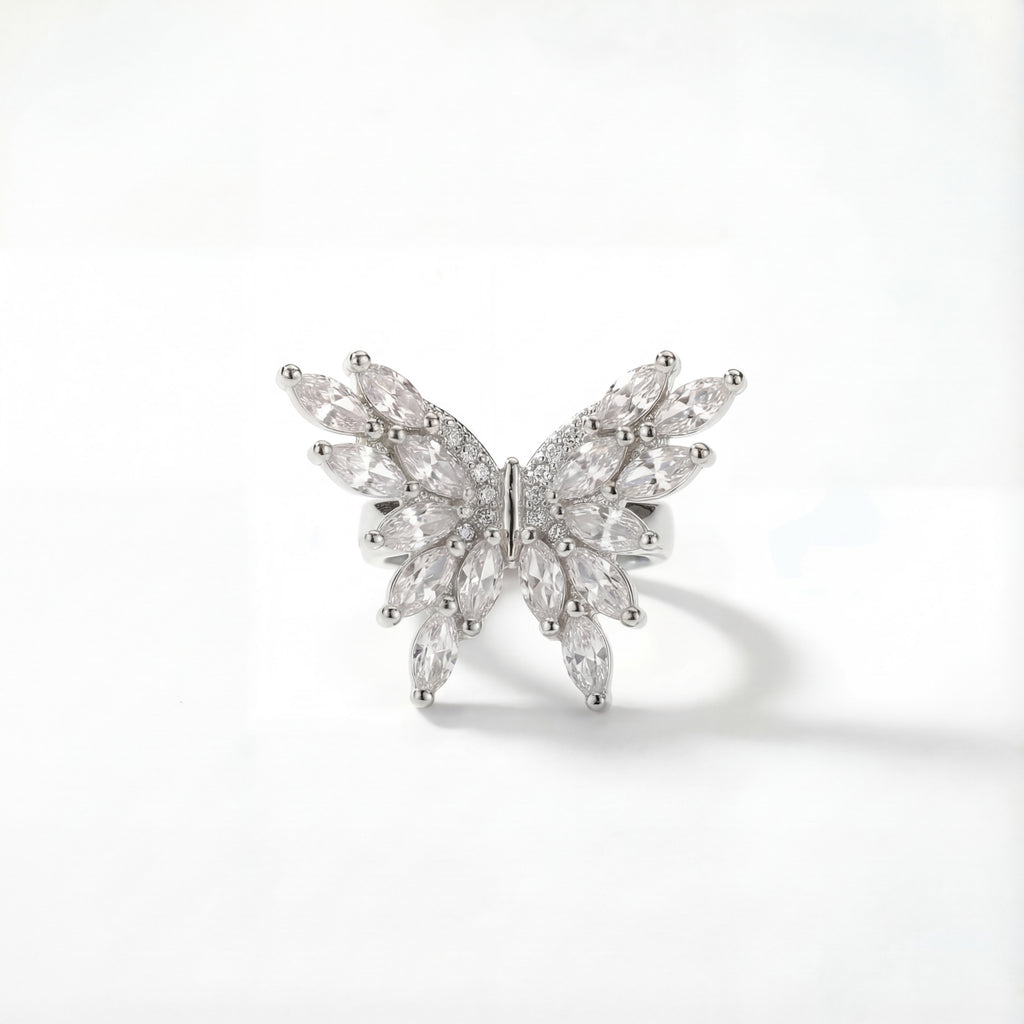 Korean Crystal Butterfly Statement Ear Cuff : YUFSER015-SL