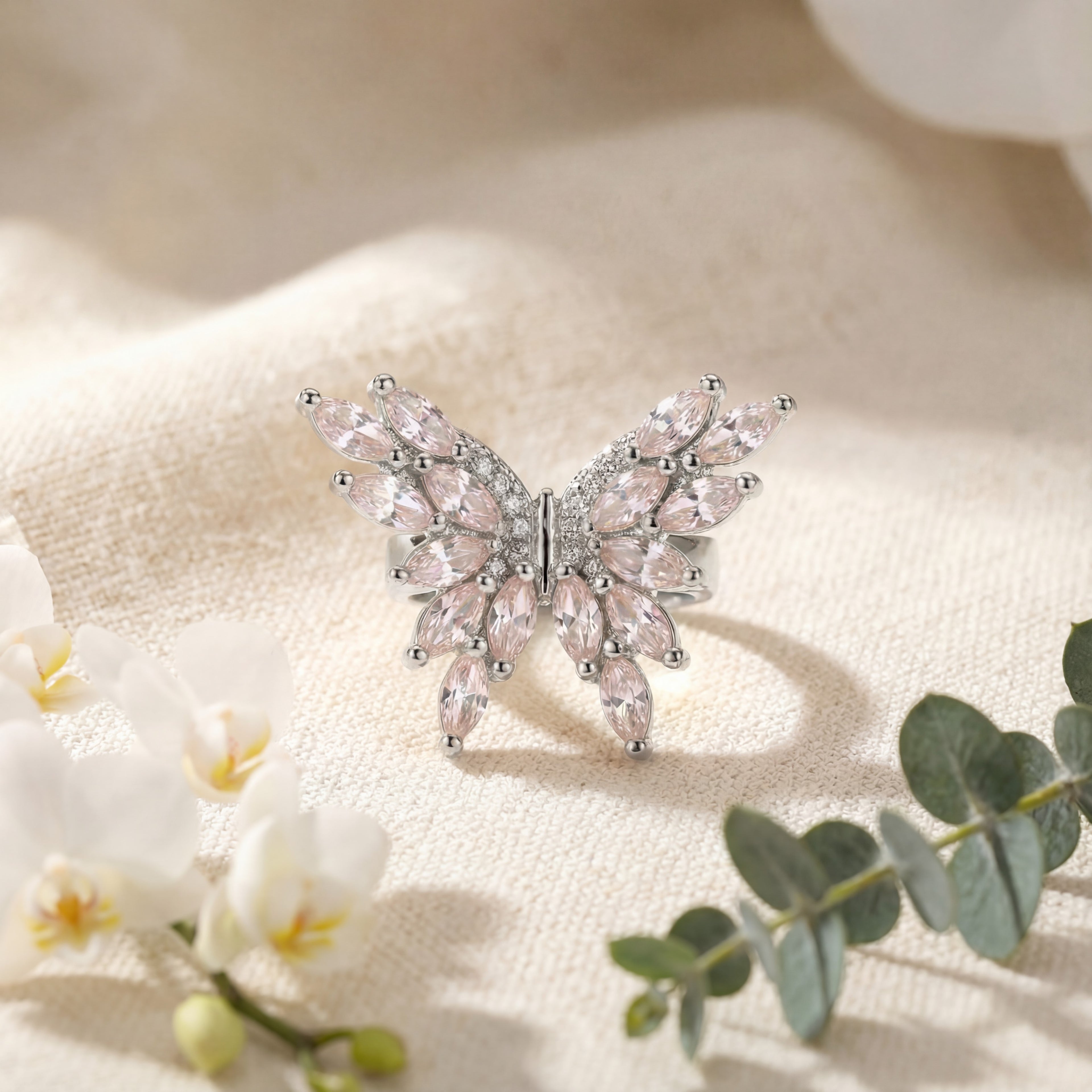 Korean Crystal Butterfly Statement Ear Cuff : YUFSER015-SL