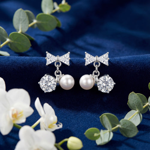 Korean  Blossom Bows Clip On Earrings : YUFSER337