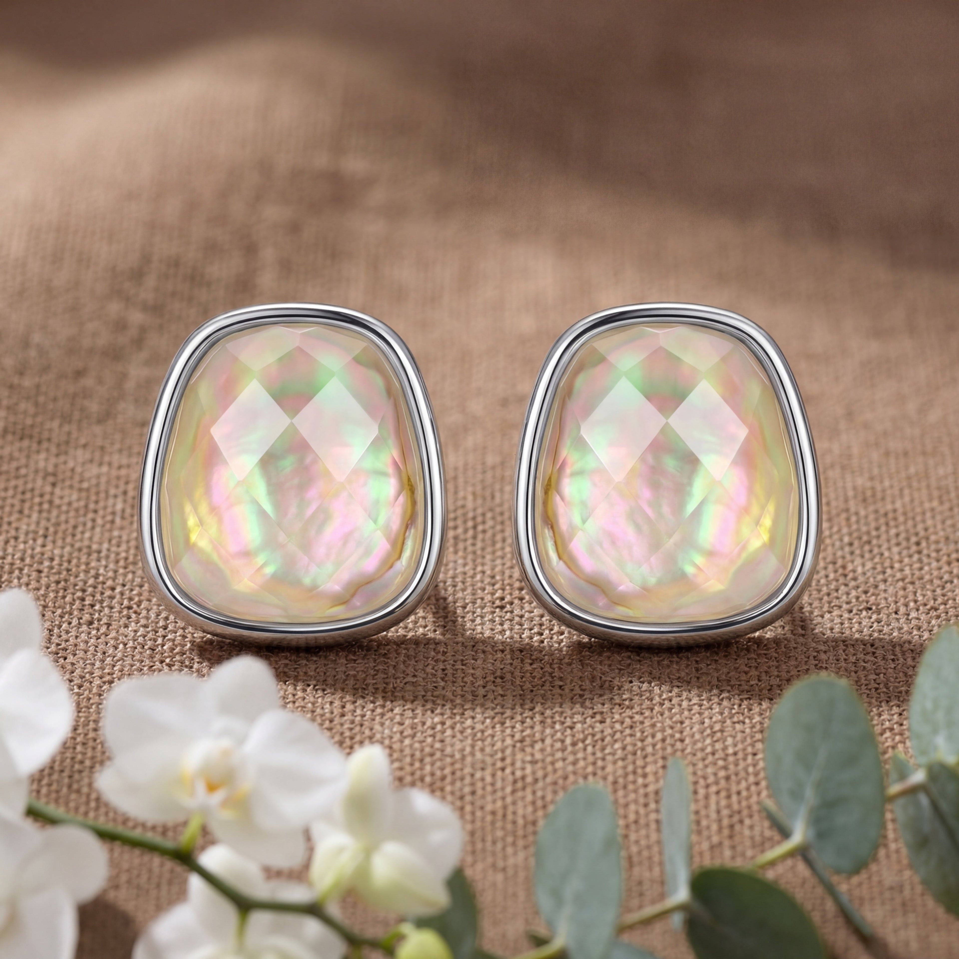 Korean Iridescent Dream Opal-Style Studs : YUFSER344