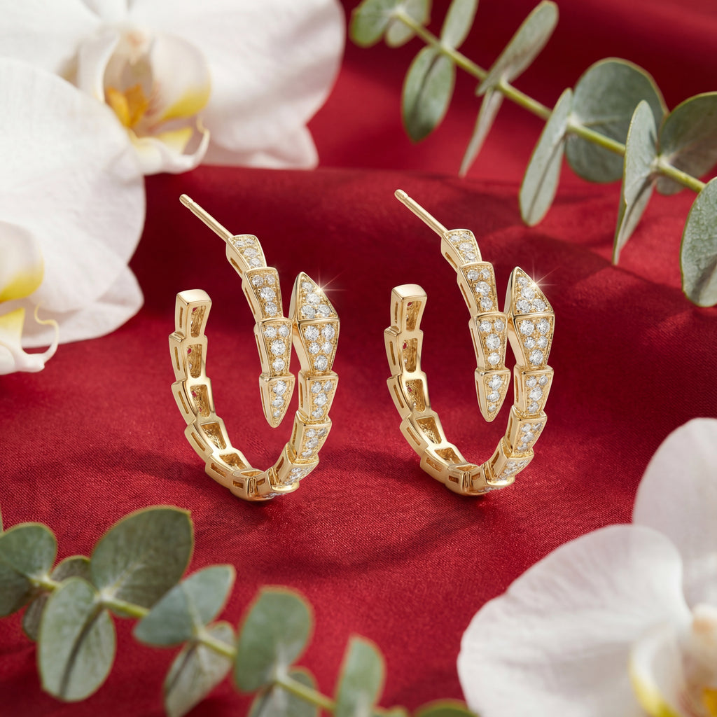 Korean Midnight Cobra Pavé Hoops : YUFSER359
