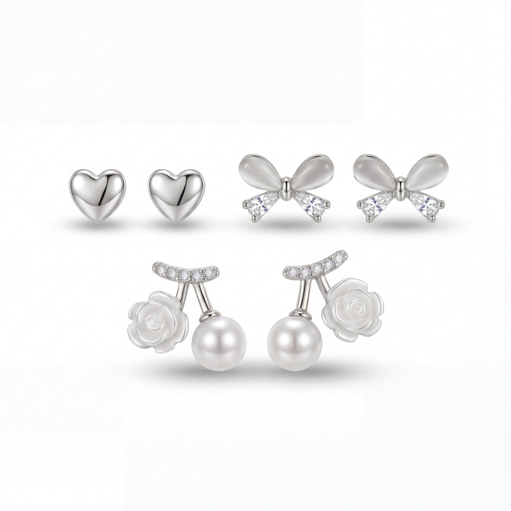 Korean Botanical Romance Earring Set : YUFSER021-SL