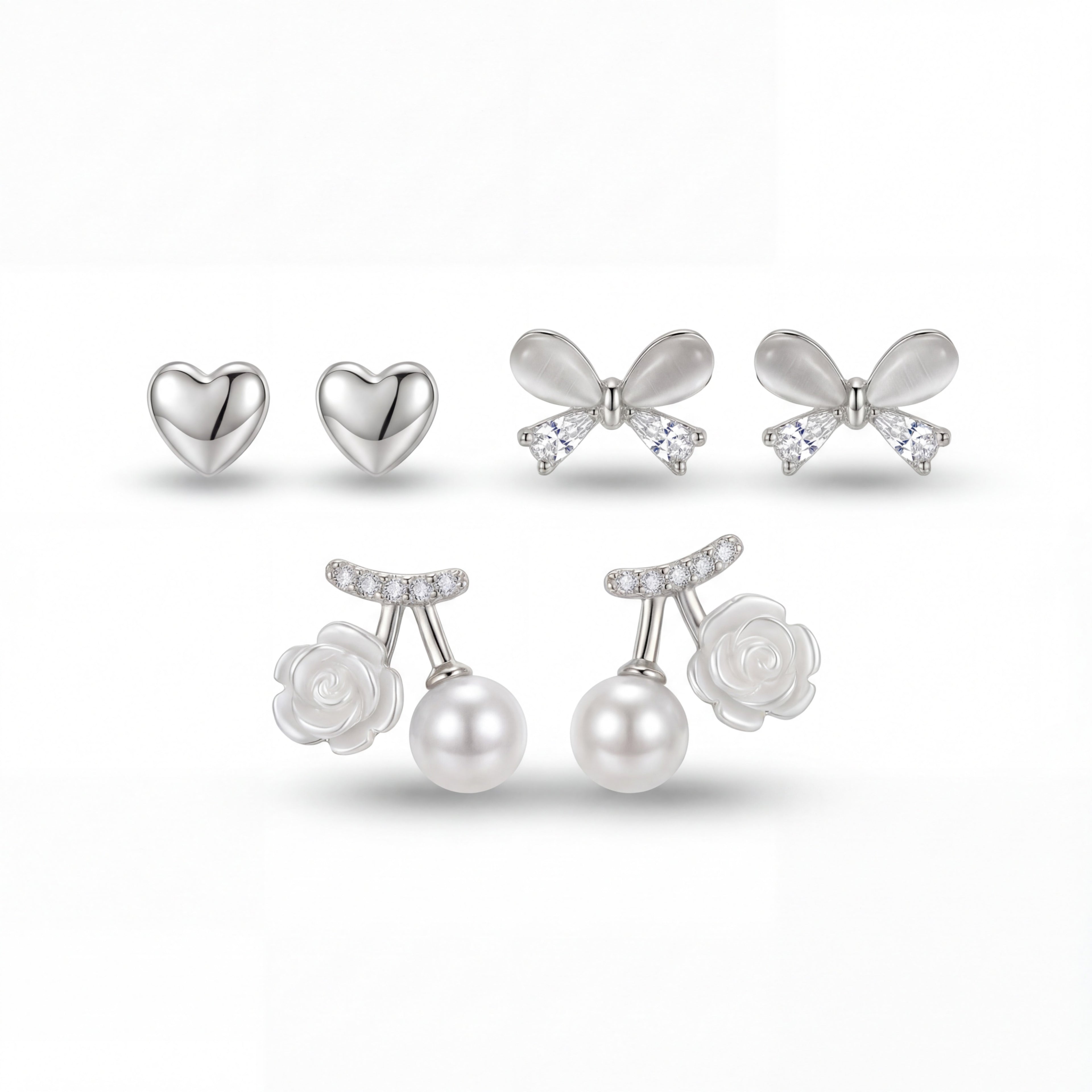 Korean Botanical Romance Earring Set : YUFSER021-SL