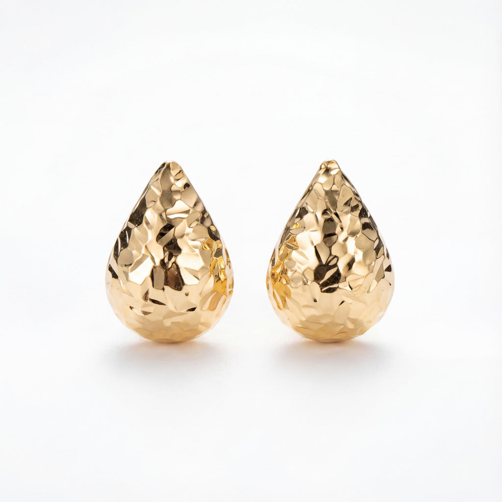 Korean Prism Faceted Gold Teardrops : YUFSER363