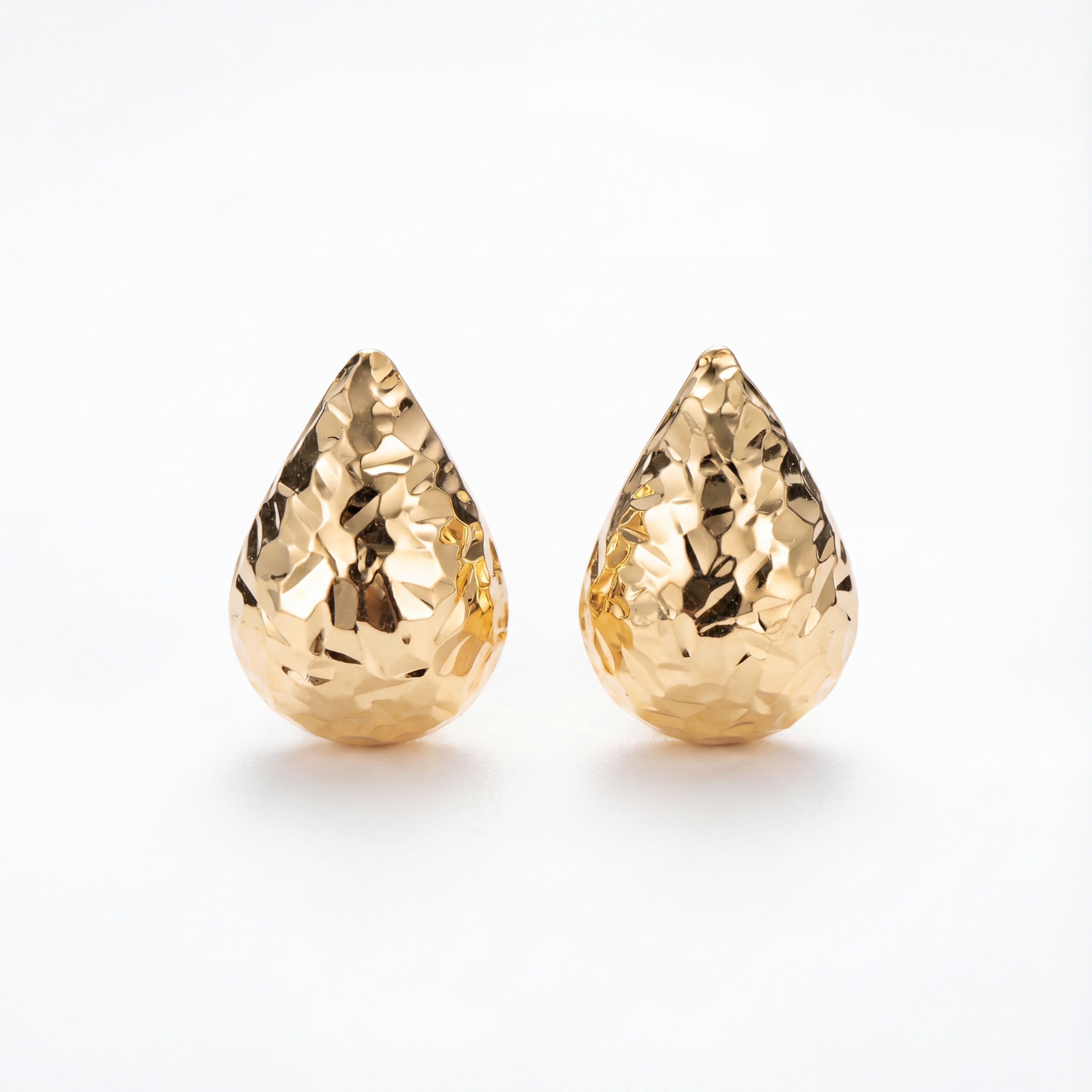 Korean Prism Faceted Gold Teardrops : YUFSER363