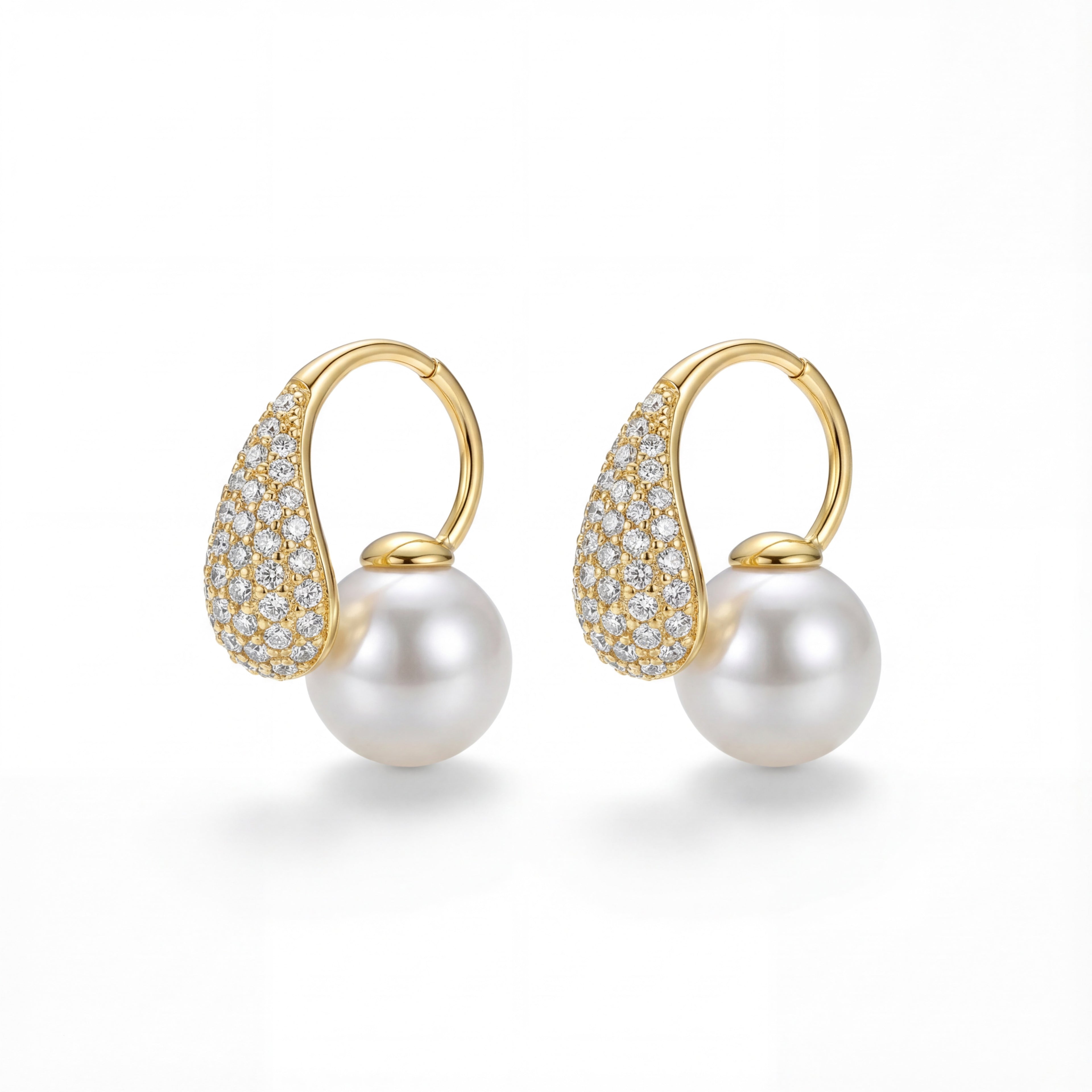 Korean Celestial Dewdrop Pearl Chandelier Earrings : YUFSER362