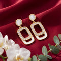 Korean Art Deco Ivory Geometric Drops : YUFSER366