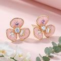 Korean Enchanted Blush Bloom Studs : YUFSER367