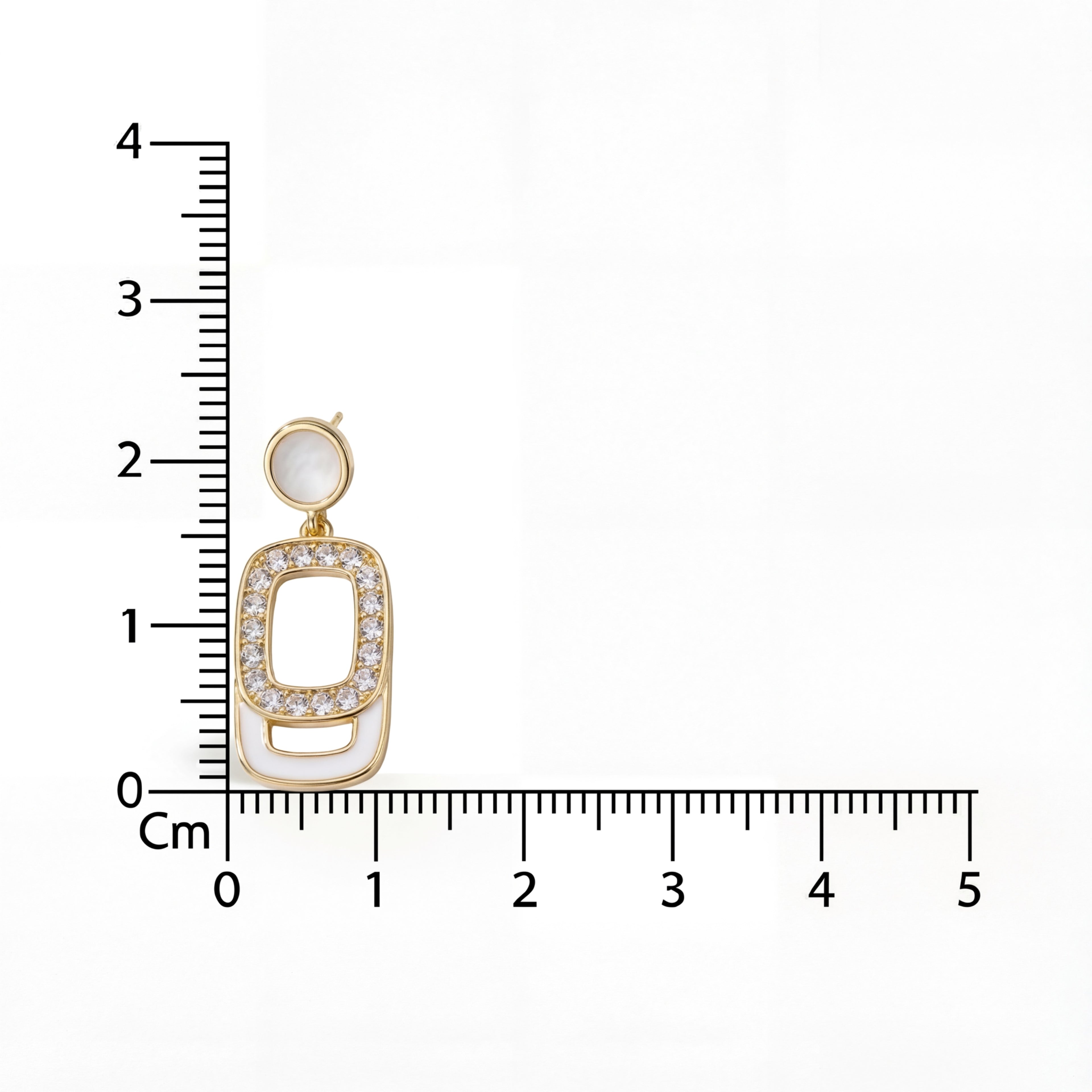 Korean Art Deco Ivory Geometric Drops : YUFSER366