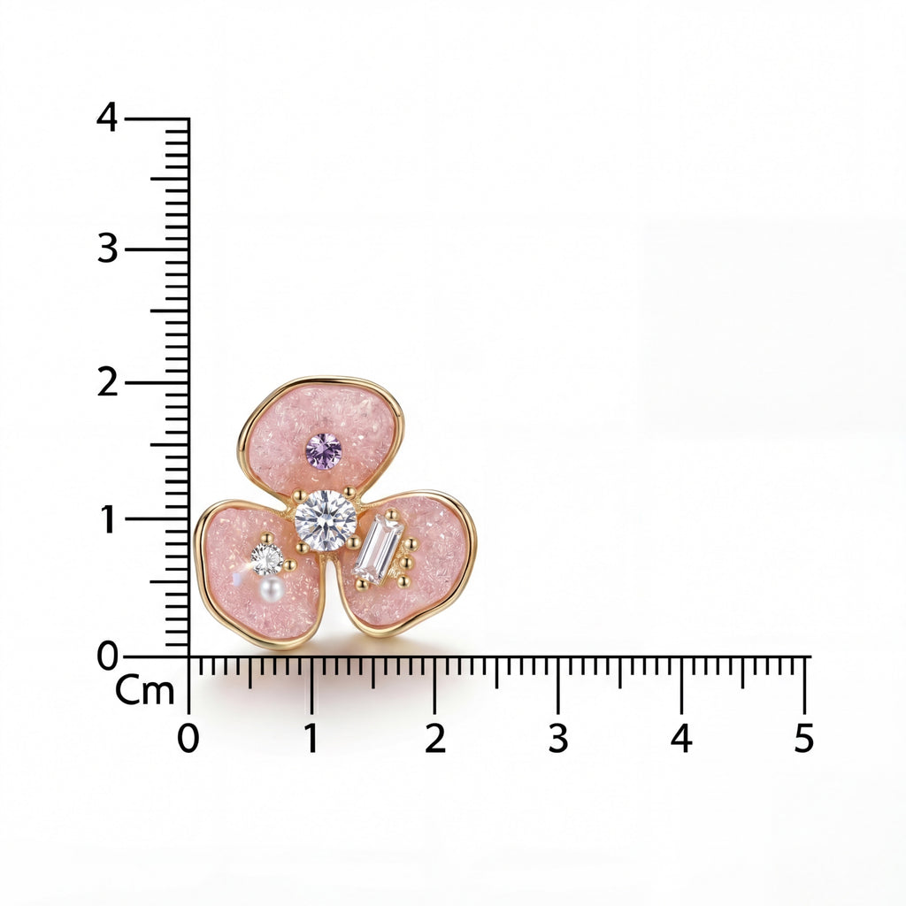 Korean Enchanted Blush Bloom Studs : YUFSER367