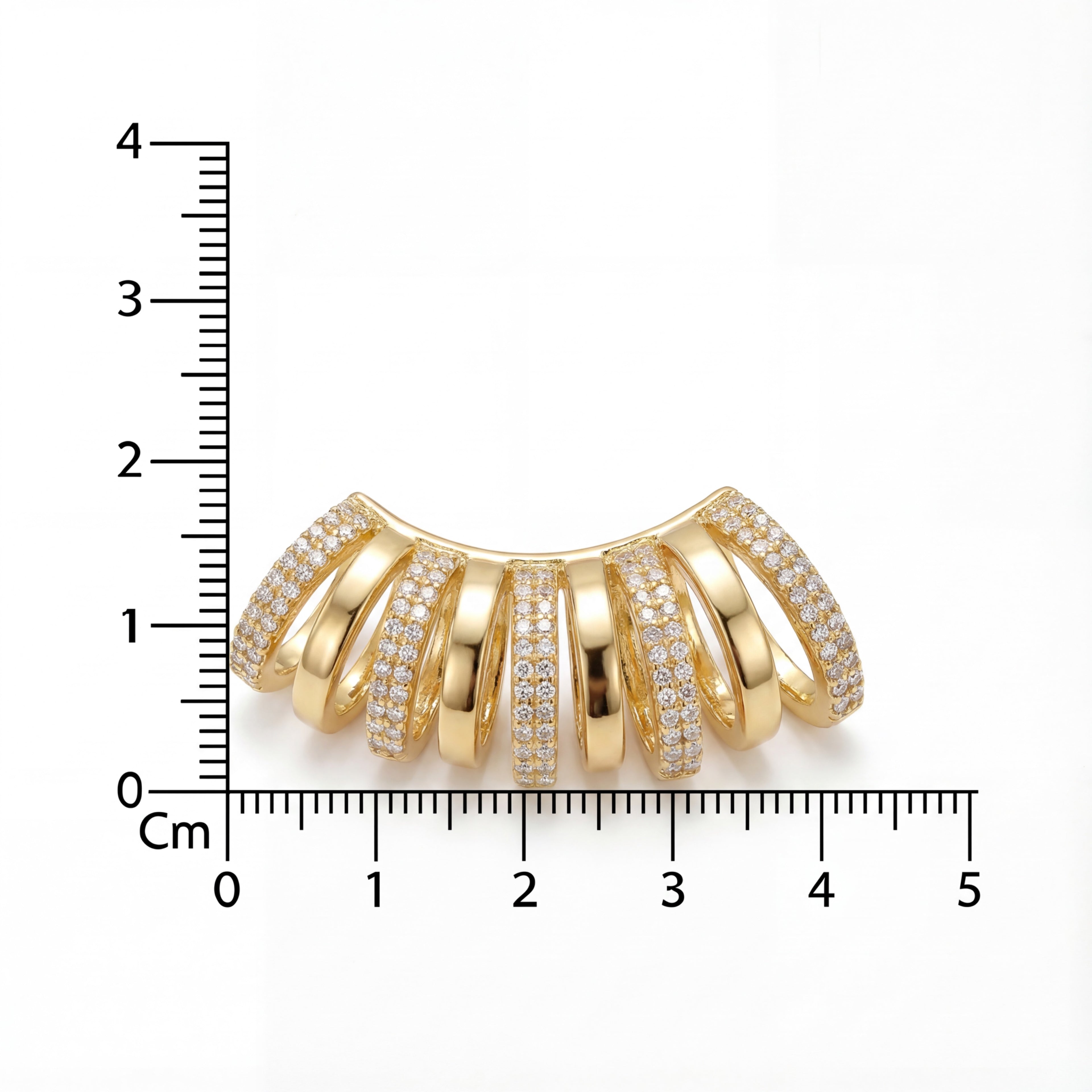 Korean Radiant Golden Ribbed Ear Cuff : YUFSER369