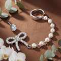 Korean Coquette Bow & Drop Pearl Ear Wrap : YUFSER372