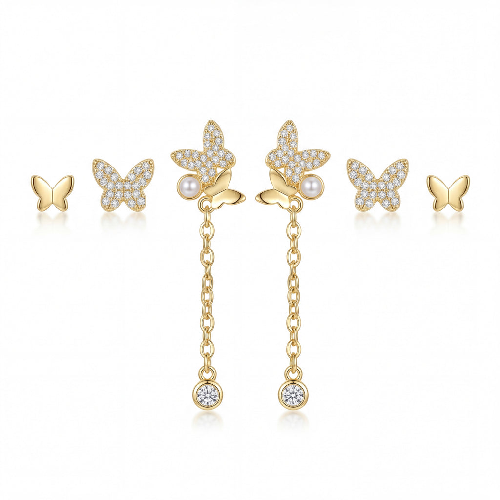 Korean Ethereal Monarch Dangle Earrings : YUFSER394