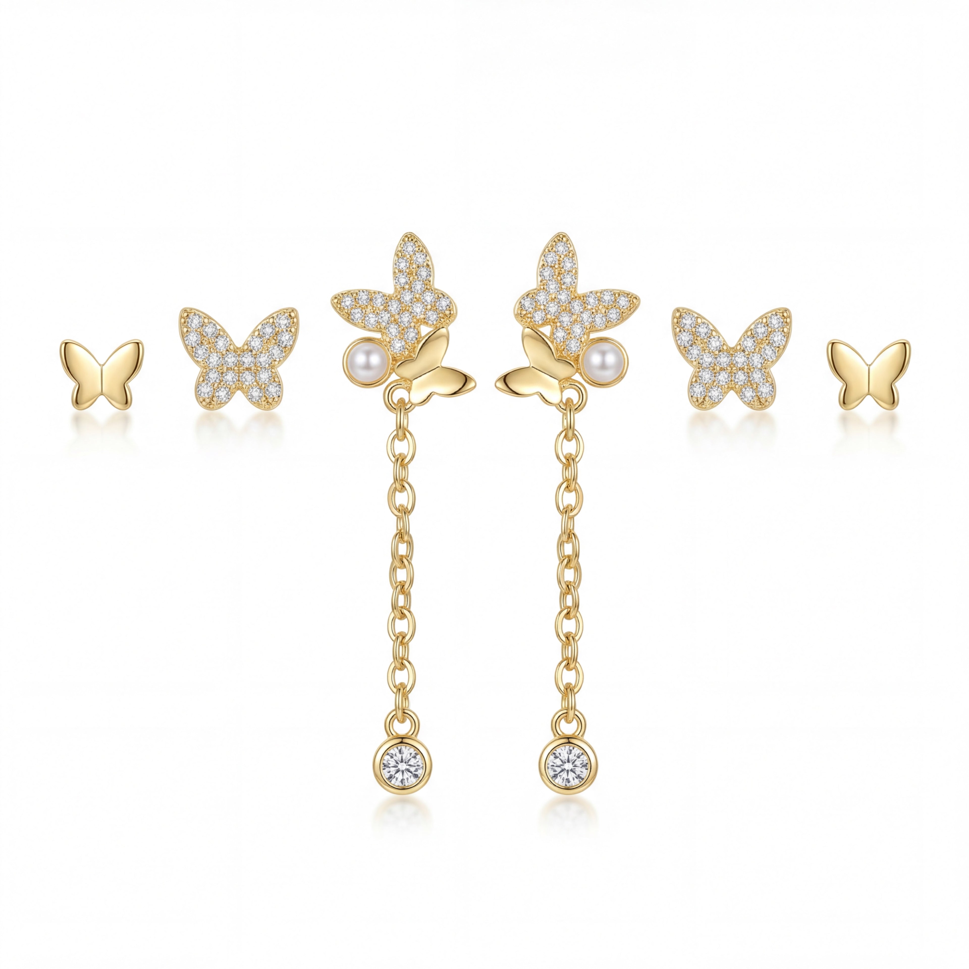 Korean Ethereal Monarch Dangle Earrings : YUFSER394