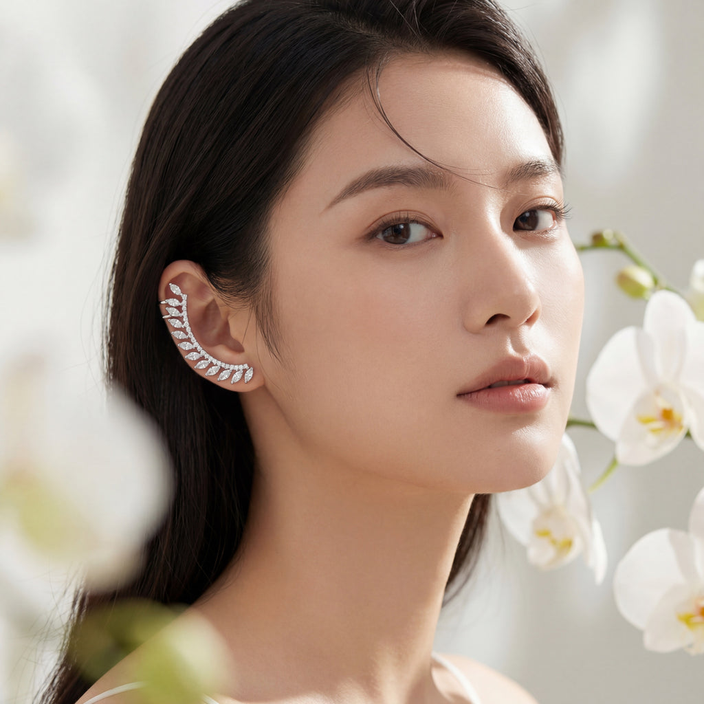 Korean Marquise Cluster Ear Climber : YUFSER371