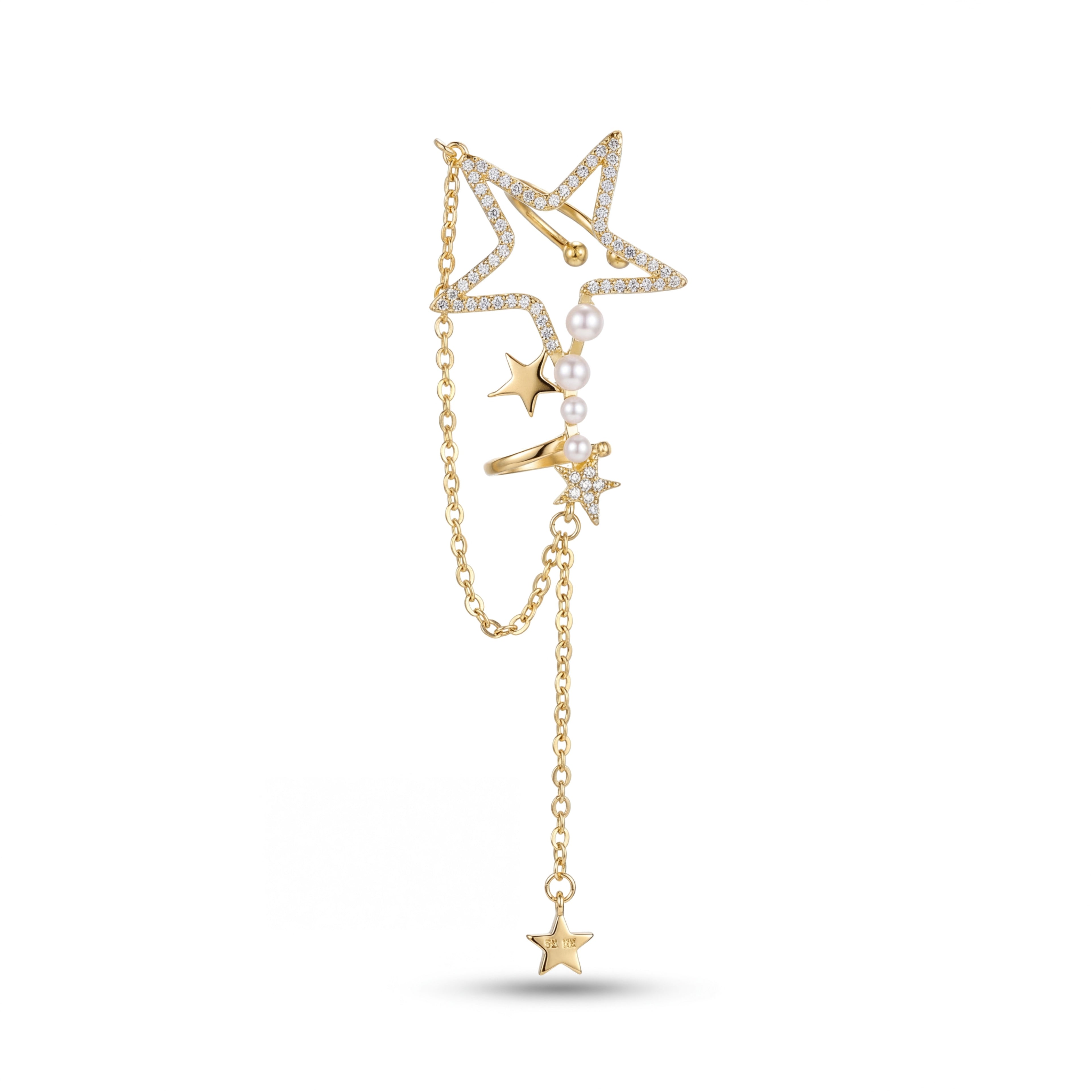 Korean Celestial Star & Pearl Drop Cuff : YUFSER376