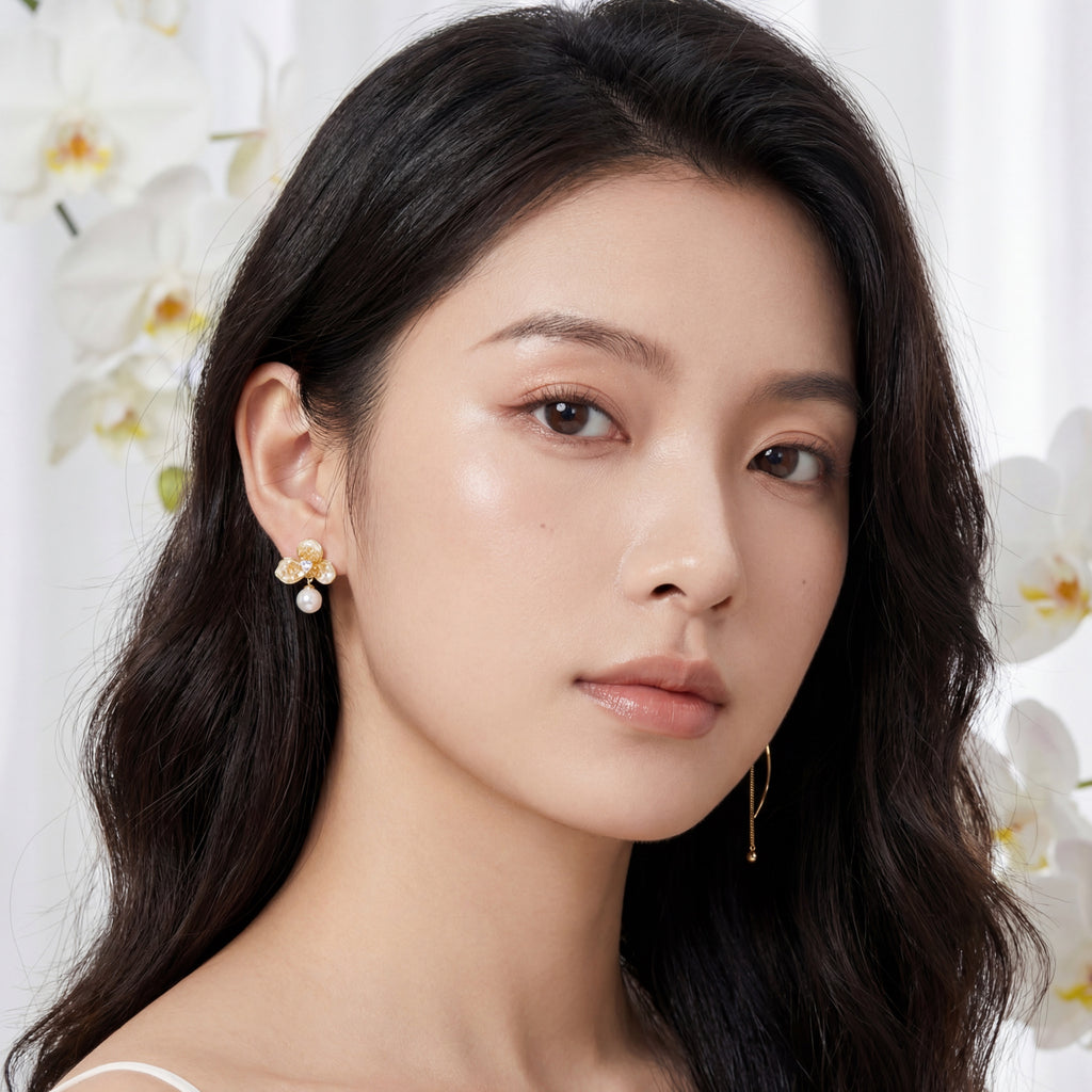 Korean Dahlia Dream Mismatched Earrings : YUFSER398