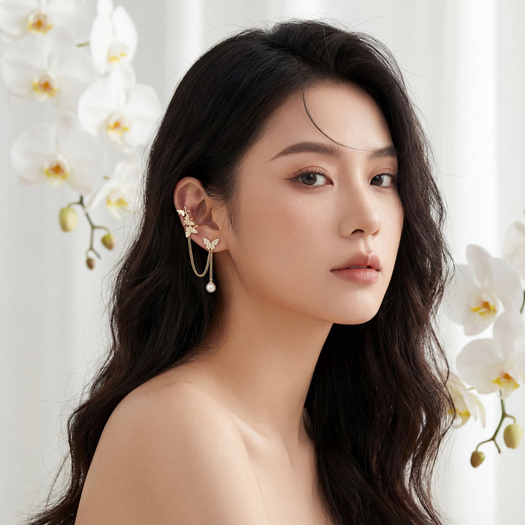 Korean Butterfly Cascade Cuff : YUFSER399