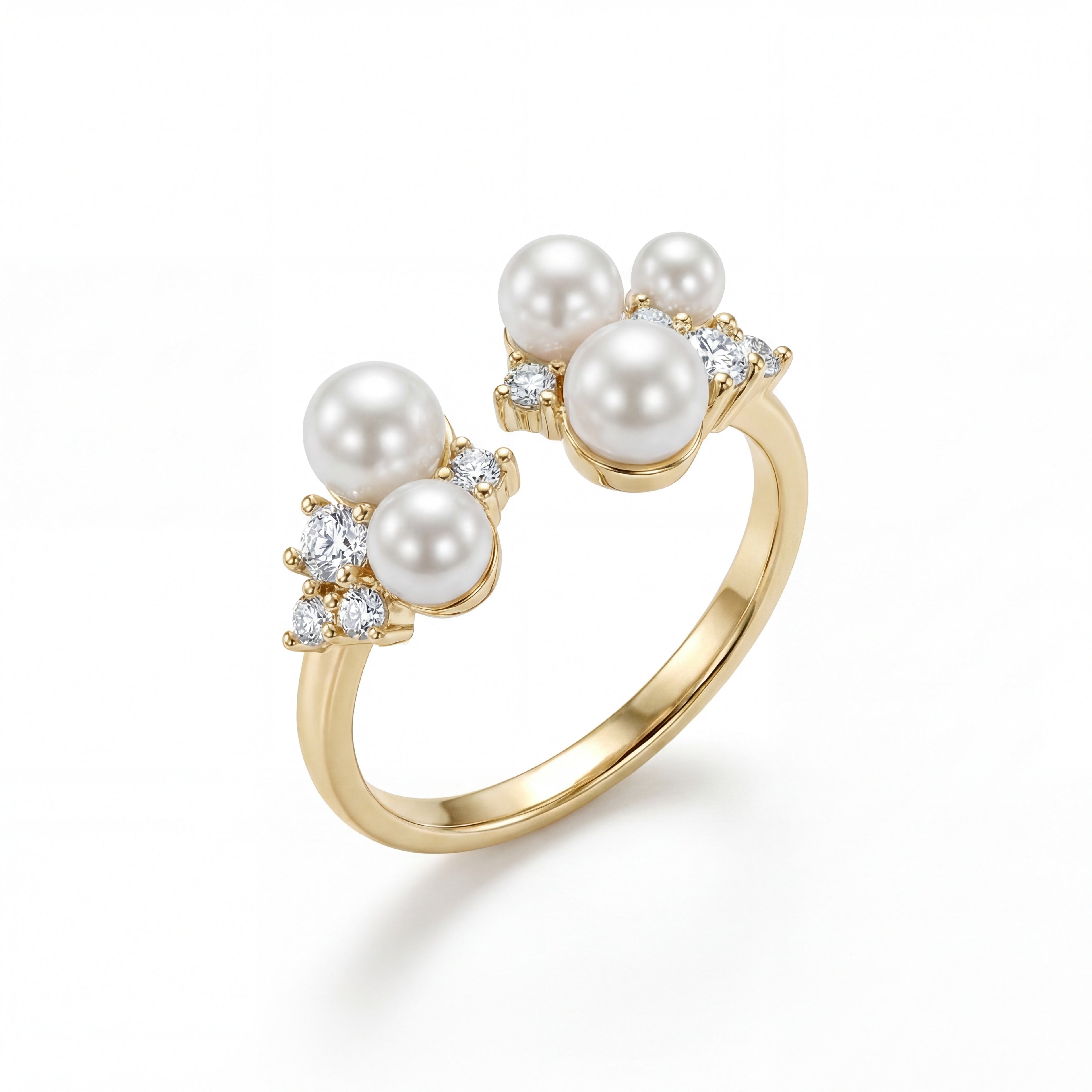 Korean Bloom Pearl Bypass Ring