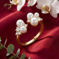 Korean Bloom Pearl Bypass Ring