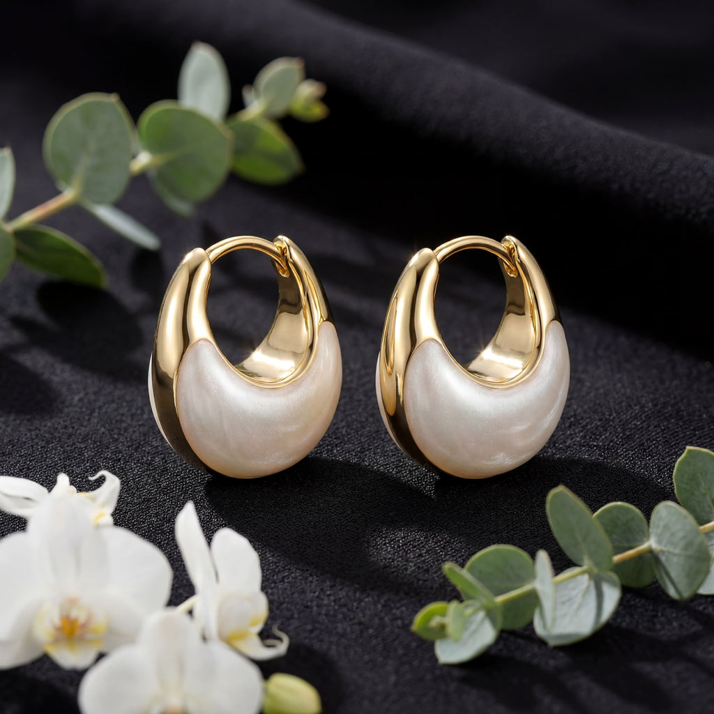 Korean Golden Crescent Marble Hoop