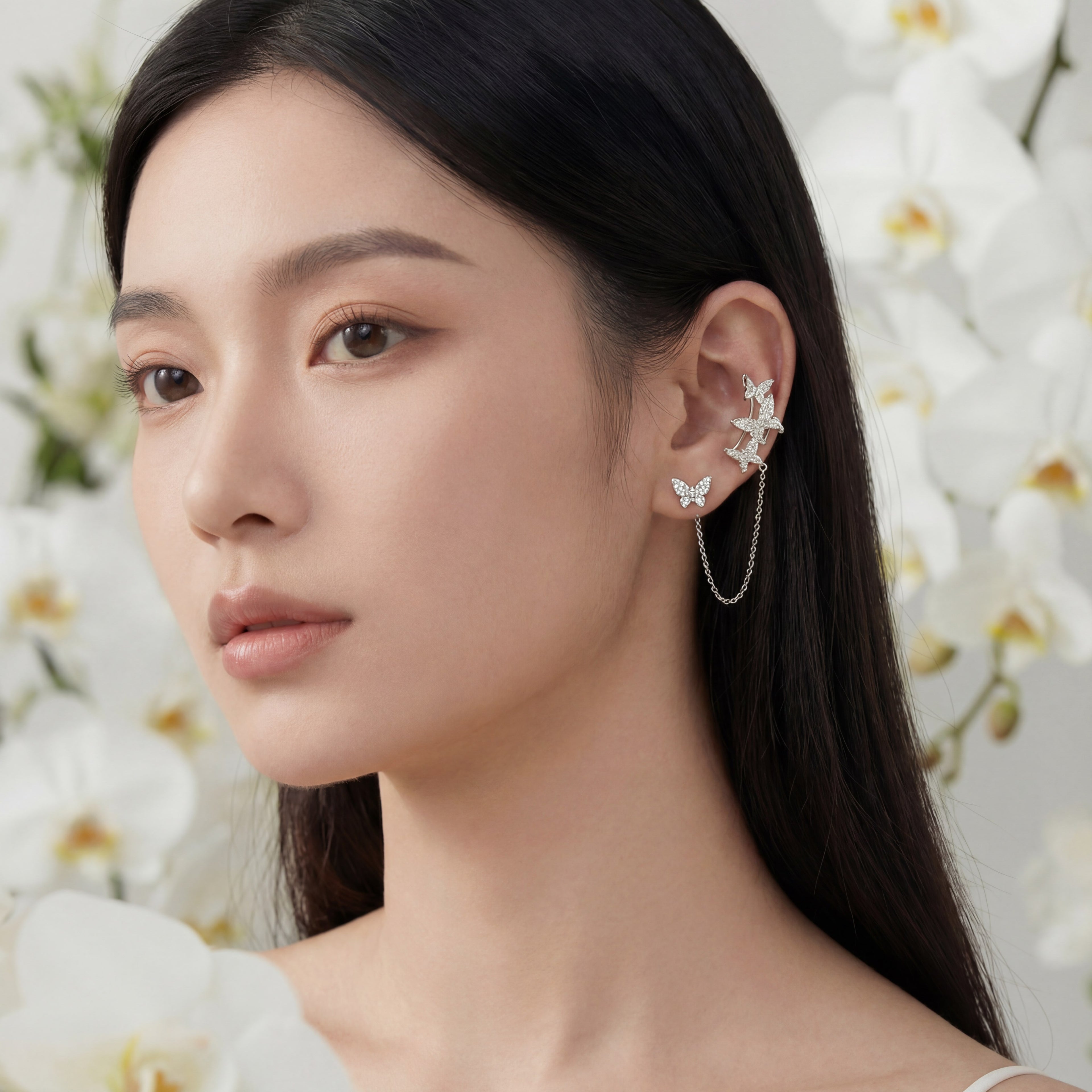 Korean Butterfly Dreamer Left Ear Cuff