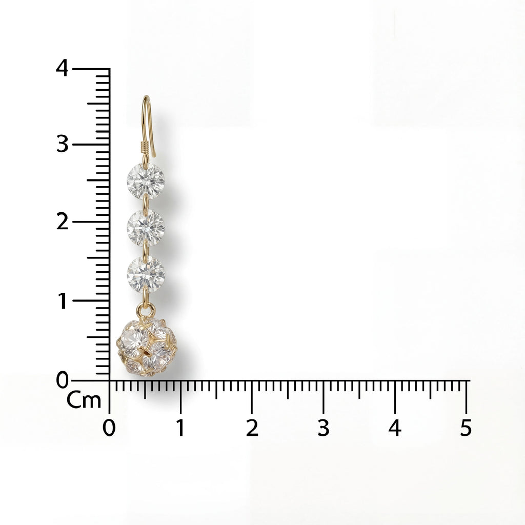 Korean Lumière Tiered Gold Drop Earrings : YUFSER401