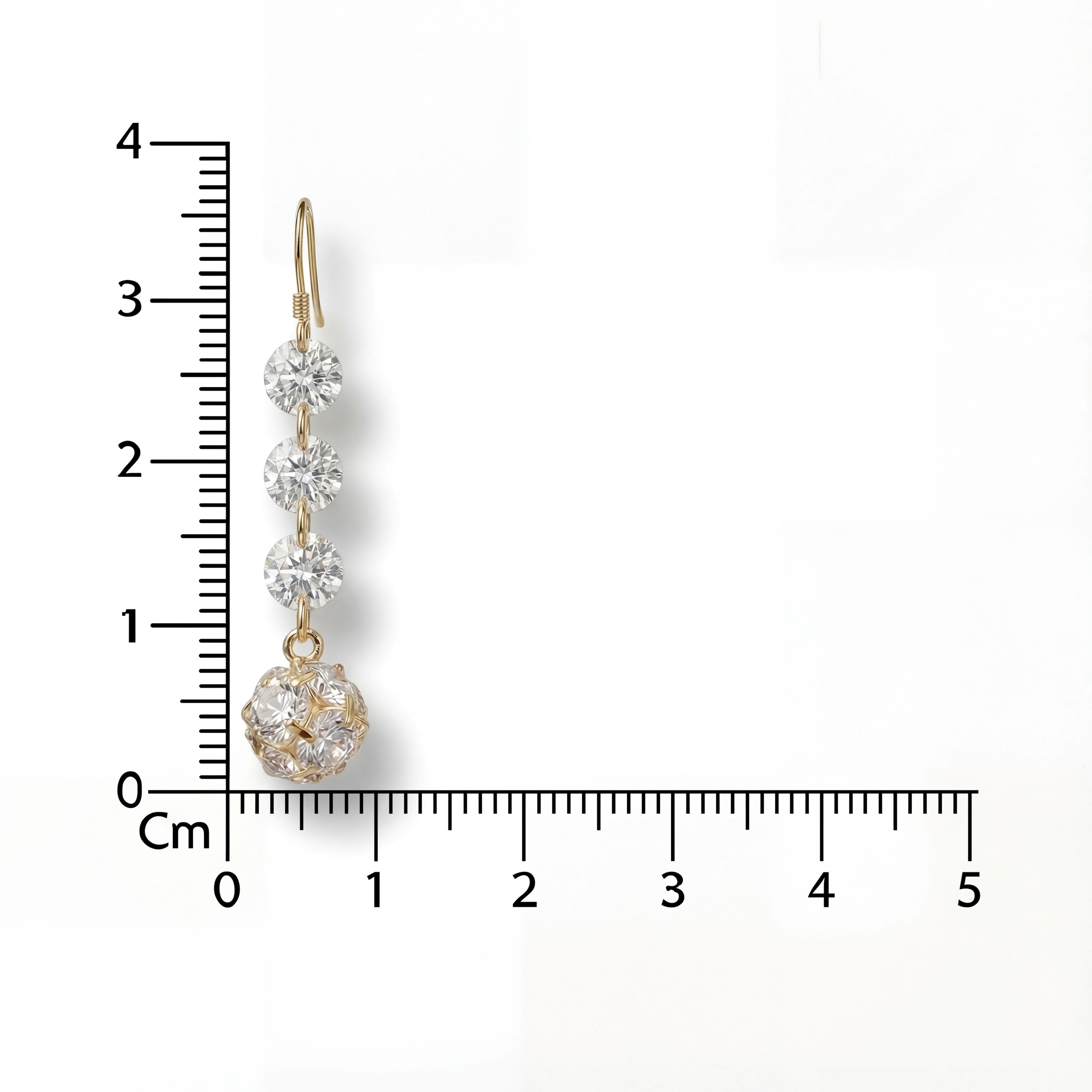 Korean Lumière Tiered Gold Drop Earrings : YUFSER401
