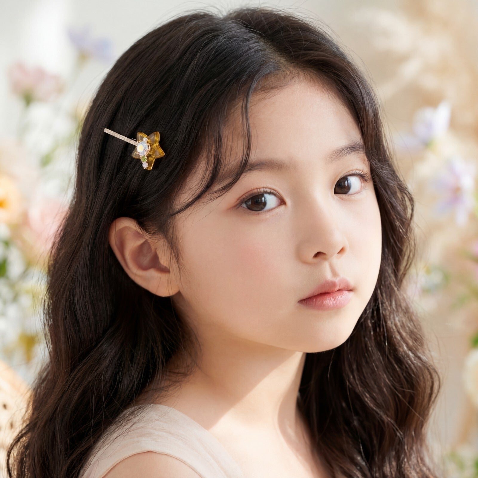 Korean Celestial Star Wand Jeweled Bobby Pin