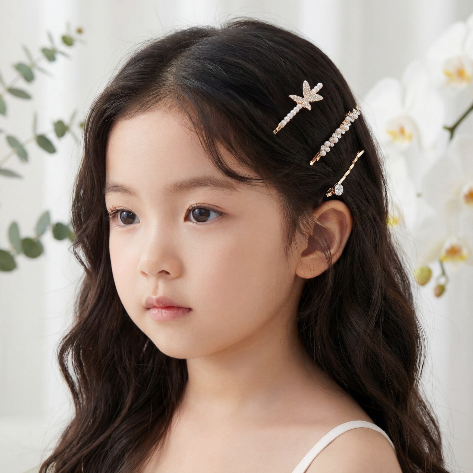 Korean Starlight Butterfly & Pearl 3 Pin Set