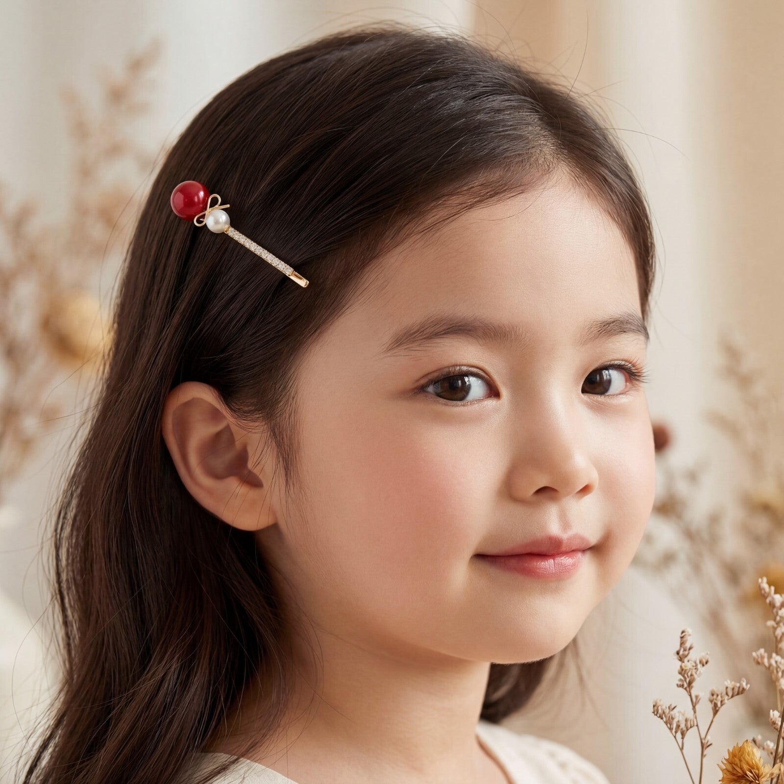 Korean Crimson Peral Bobby Pin