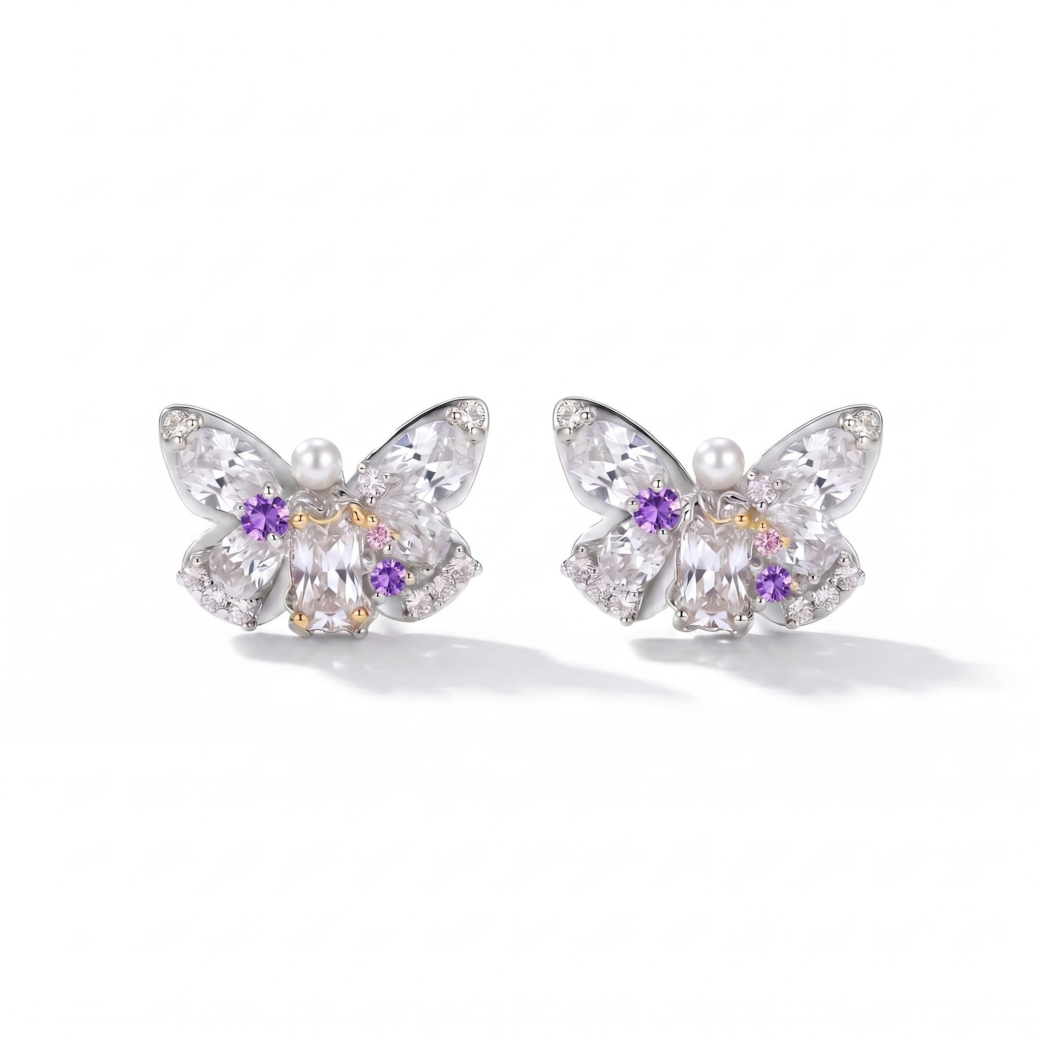 Crystal Butterfly Studs : YUFSER403