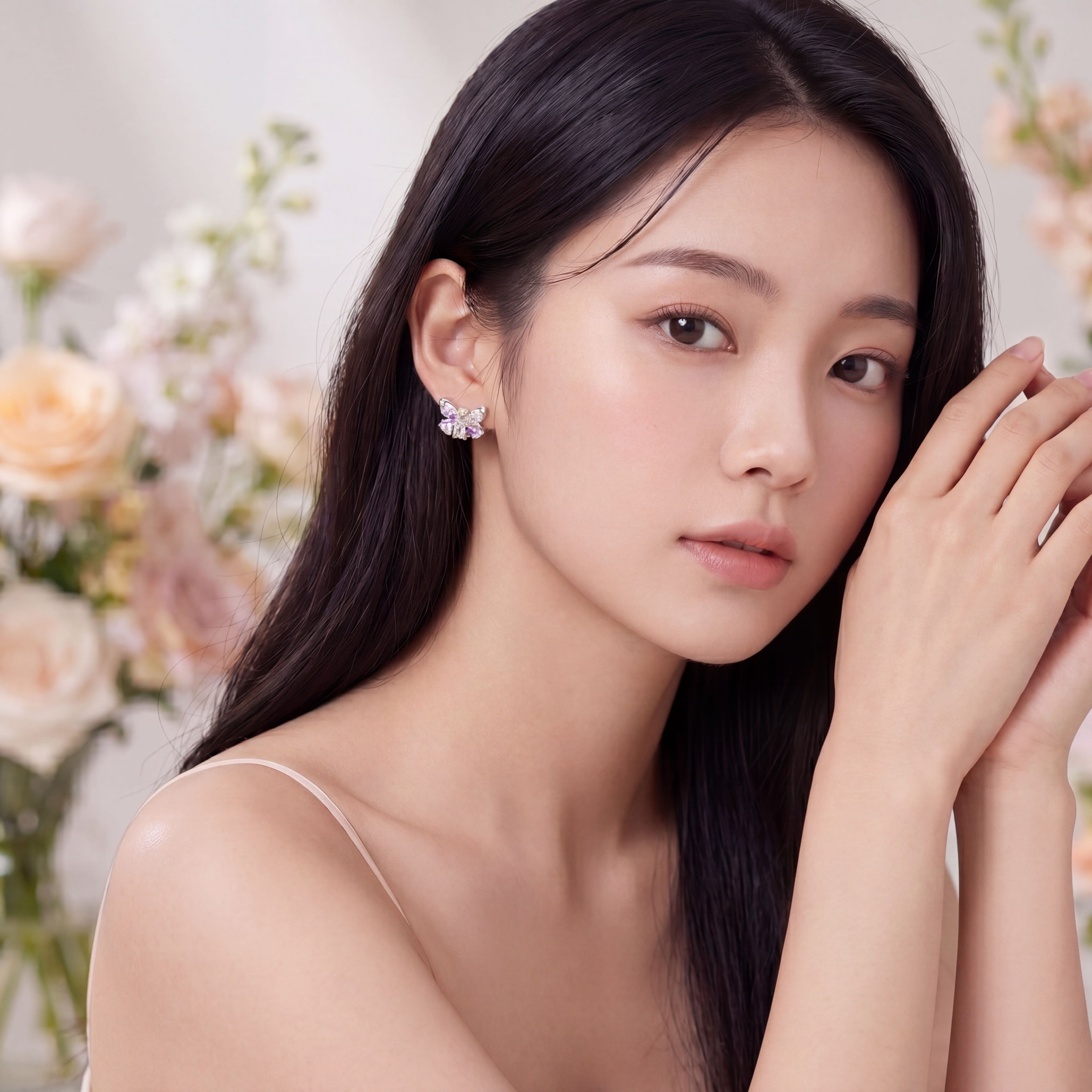 Crystal Butterfly Studs : YUFSER403