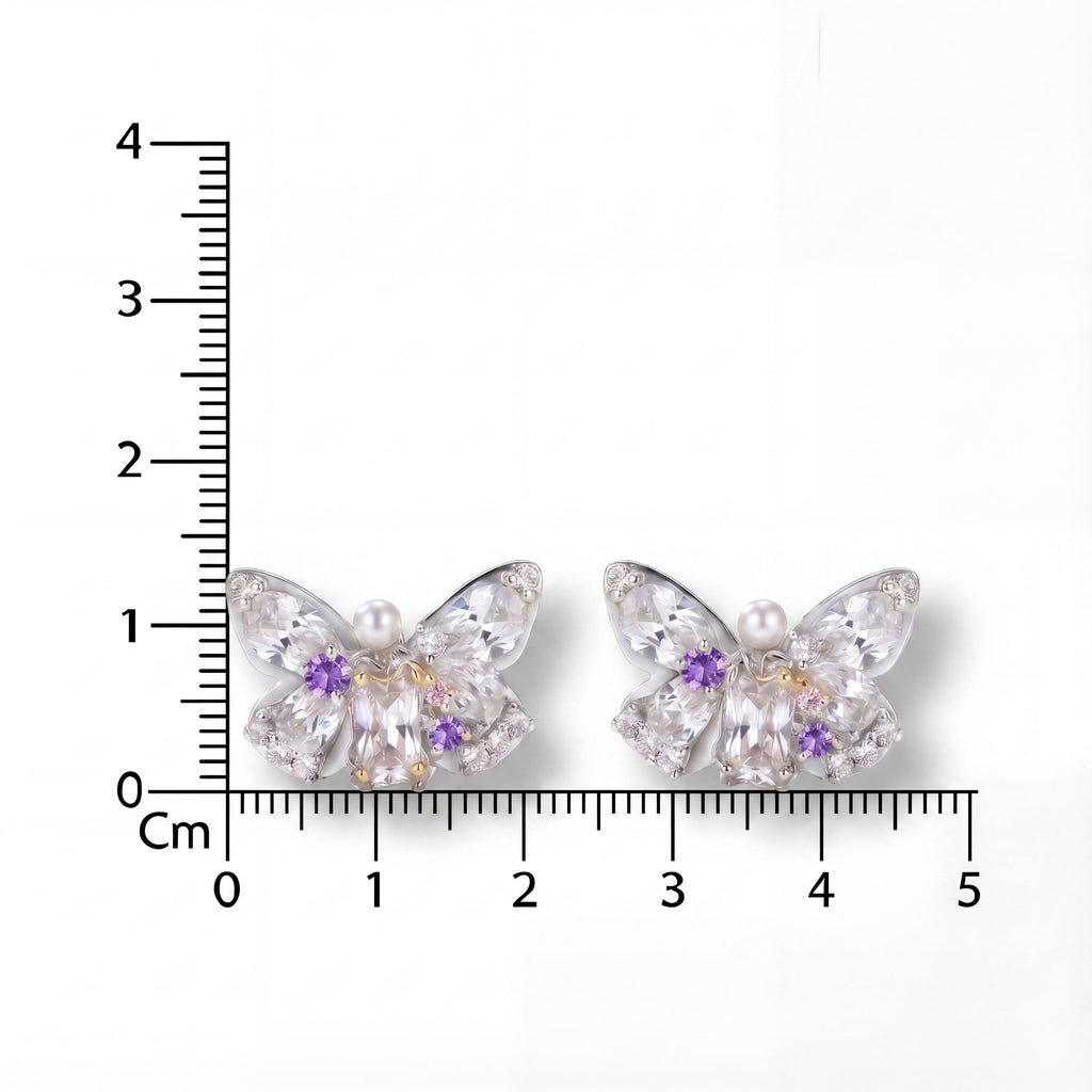 Crystal Butterfly Studs : YUFSER403