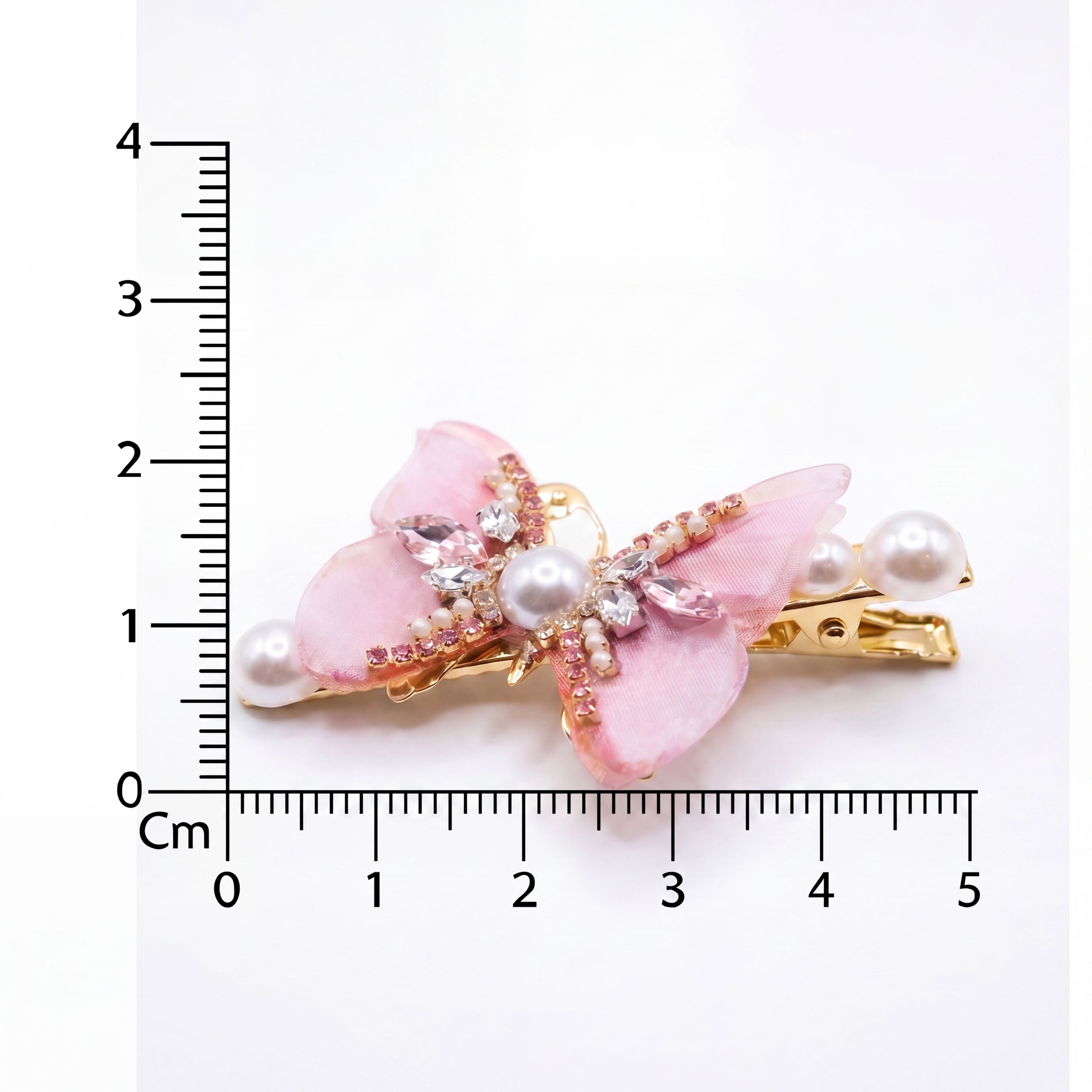 Pink Organza Butterfly Barrette : YUFSHR220