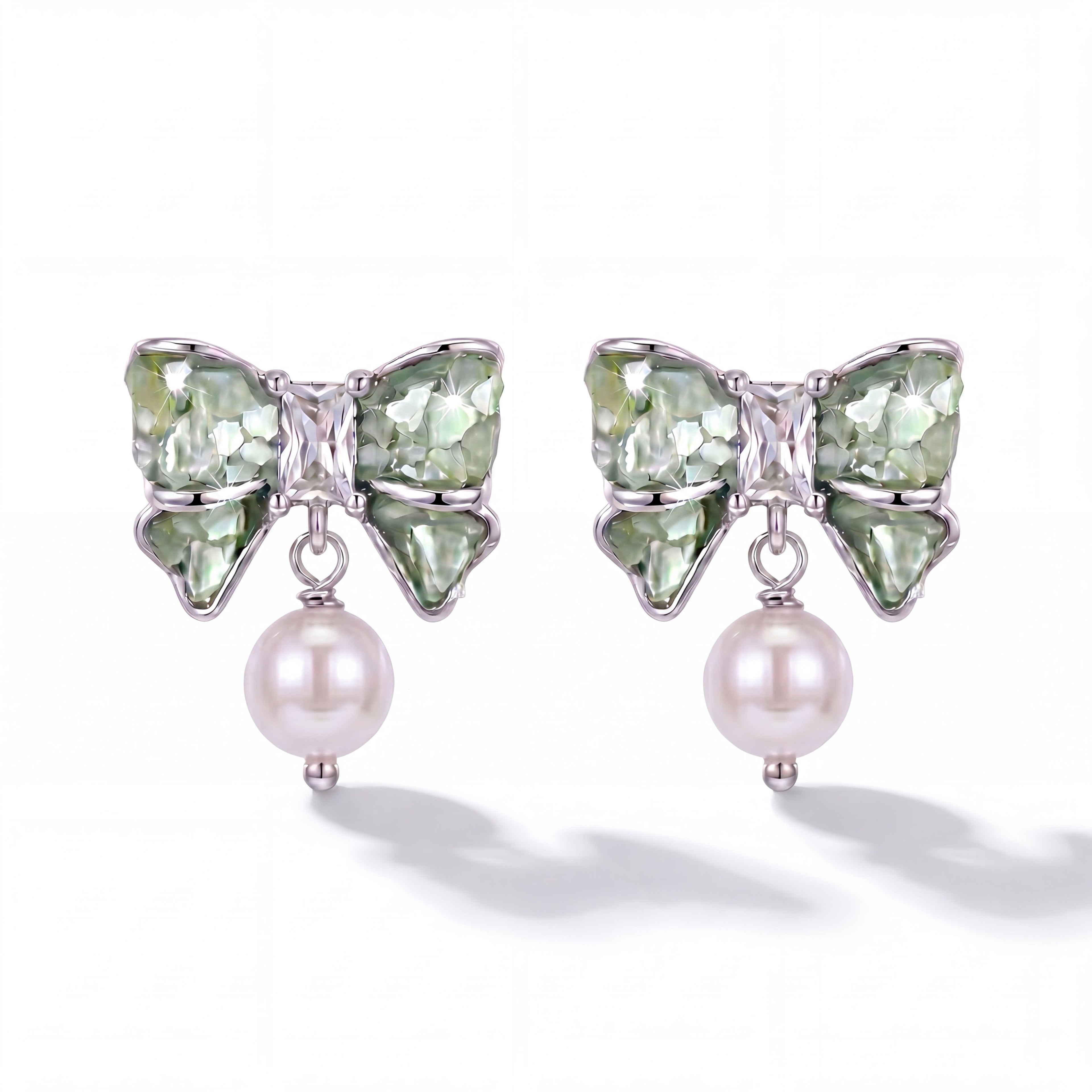 Ribbon Bow & Pearl Drops : YUFSER402