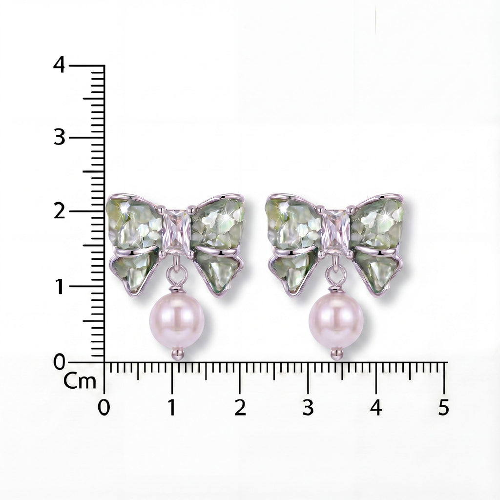 Ribbon Bow & Pearl Drops : YUFSER402