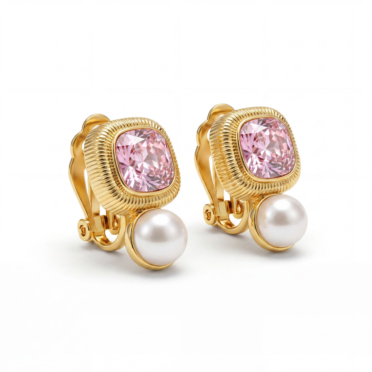 Blushing Halo Gem & Pearl Cuff : YUFSER203